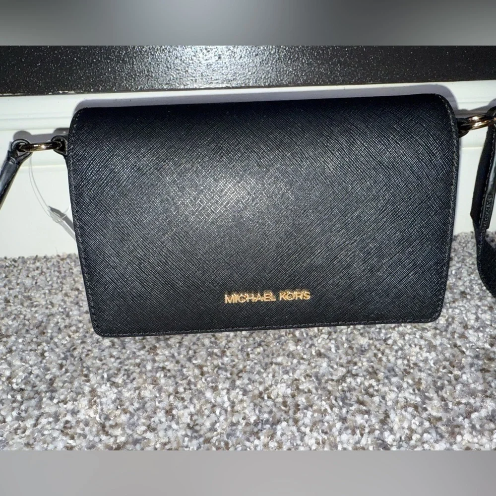 Michael Kors black crossbody purse with mini pouch NWT